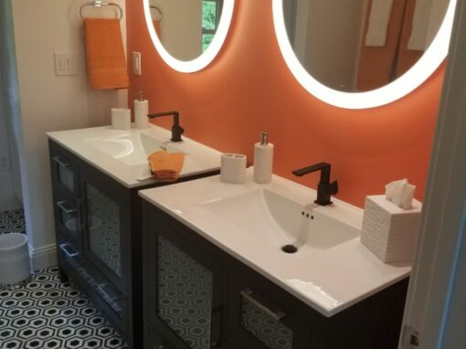 Valone Black and Orange Bathroom